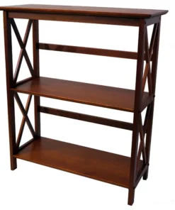 Casual Home Montego Bookcase, Walnut, 3 Shelf
