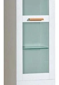 Maxima House Lotta White And Wood Display Cabinet