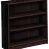 The HON Company Hon 1870 Series Bookcase, 3 Shelf, 36"X11 1/2"X36 1/8", Mahogany