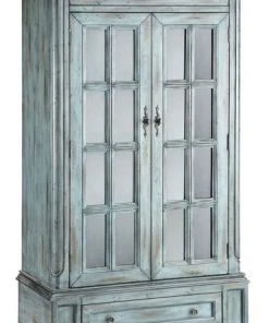 Bailey Street Home 2-Door 2-Drawer Cabinet 3 Inner Shelves - Rustic Blue Two Door Two Cabinet In