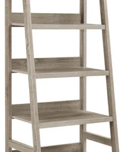 Linon Home Decor Products Tracey Ladder Bookcase, 25W X 17.99D X 60H, Gray
