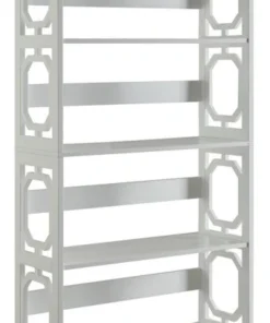 Convenience Concepts Omega 5 Tier Bookcase, White, White
