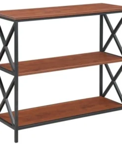 Scranton & Co 3 Tier Bookcase In Black And Cherry