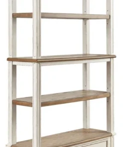 Ashley Furniture Industries Ashley Furniture Realyn 4 Shelf Bookcase In Antique White And Brown