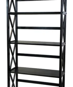Casual Home Montego Bookcase, Black, 5 Shelf