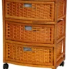 Oriental Furniture 23" Natural Fiber Chest Of Drawers, Honey