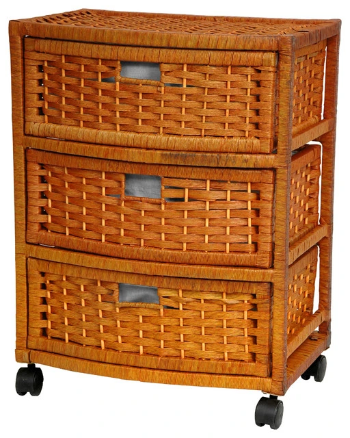 Oriental Furniture 23" Natural Fiber Chest Of Drawers, Honey 1 Oriental Furniture 23" Natural Fiber Chest Of Drawers, Honey