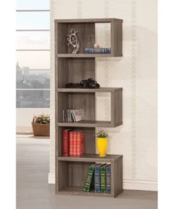 Coaster Home Furnishings Coaster Semi Backless Bookcase In Dark Gray