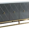 Best Master Furniture Senior Gold Plated Accent Sideboard, Gray