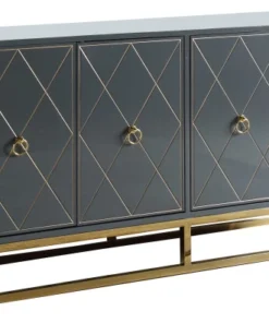 Best Master Furniture Senior Gold Plated Accent Sideboard, Gray