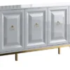Best Master Furniture Sujay 65" Modern Wood Sideboard With Gold Accents In White