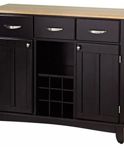 Homestyles Wood Top Large Buffet In Black