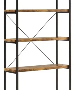 Benzara, Woodland Imprts, The Urban Port Bookcase With 4 Open Shelves