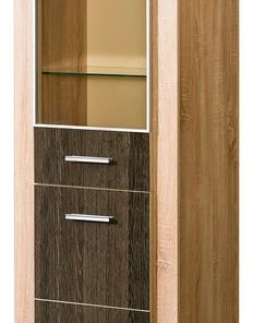 Maxima House Carmelo Glass Cabinet, Arusha/Sonoma Oak