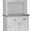 Bowery Hill Buffet With 2 Door Panel Hutch In White