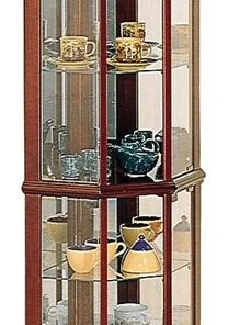 Coaster Home Furnishings Coaster Solid Cherry Wood Glass Corner Curio Cabinet With 6 Shelves